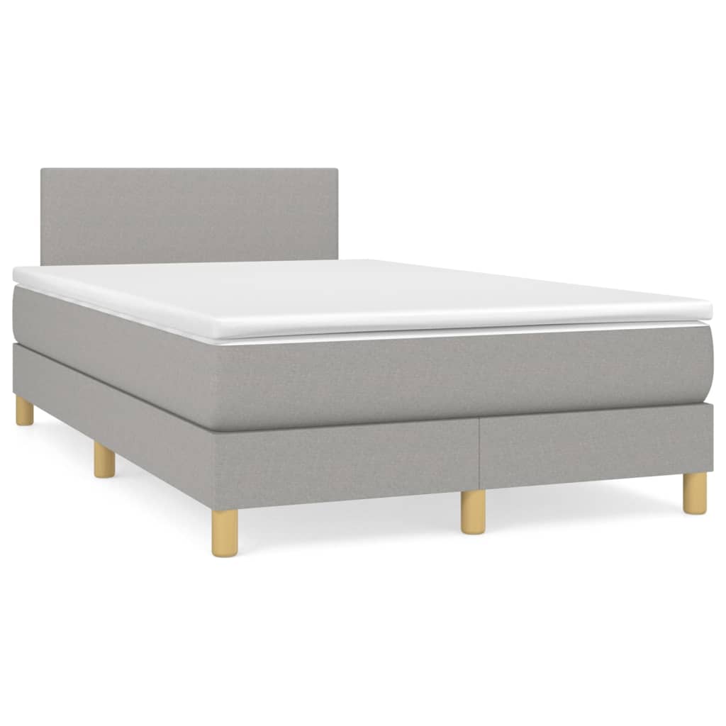 Sommier à lattes de lit et matelas gris clair 120x190 cm tissu - XIOS