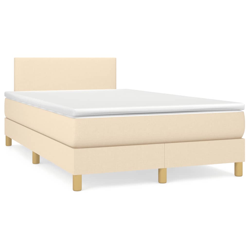 Sommier à lattes de lit avec matelas crème 120x190 cm tissu - XIOS