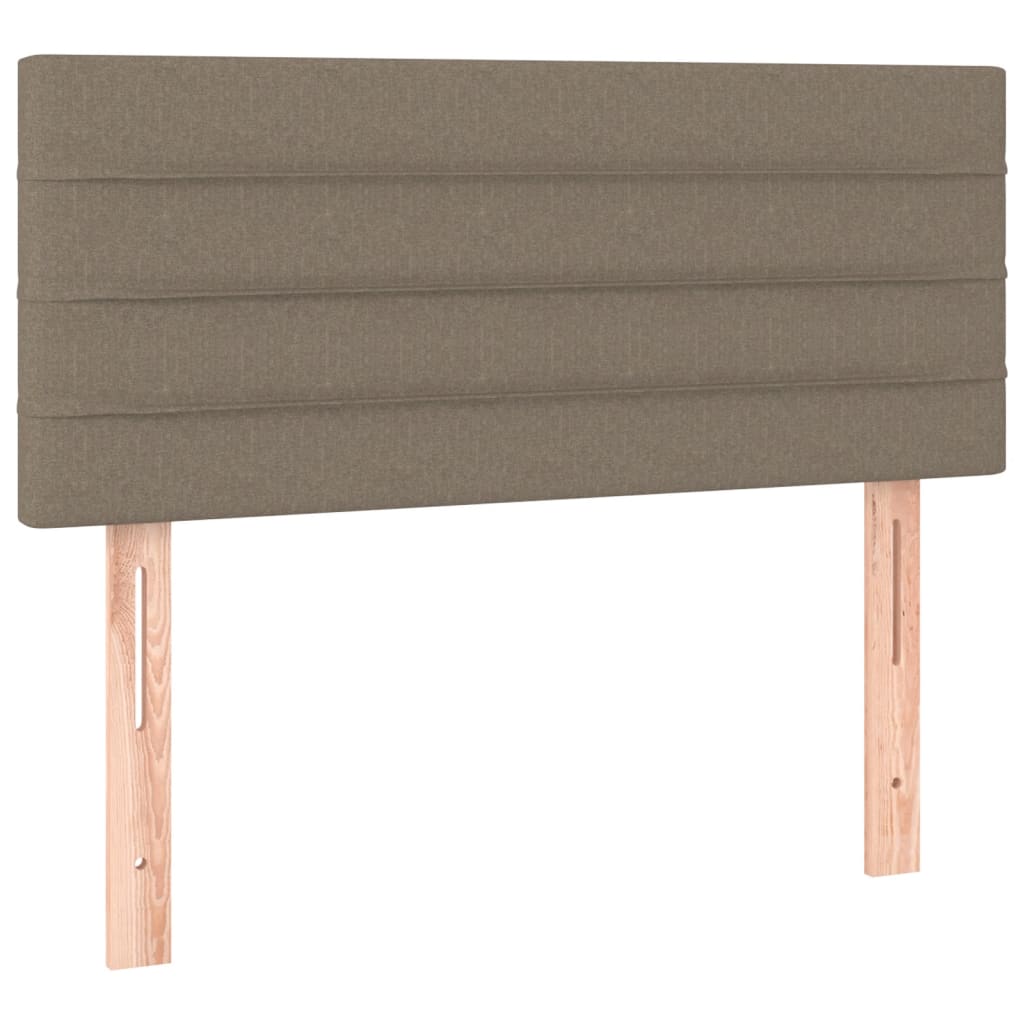 Sommier à lattes de lit avec matelas taupe 120x190 cm tissu - XIOS