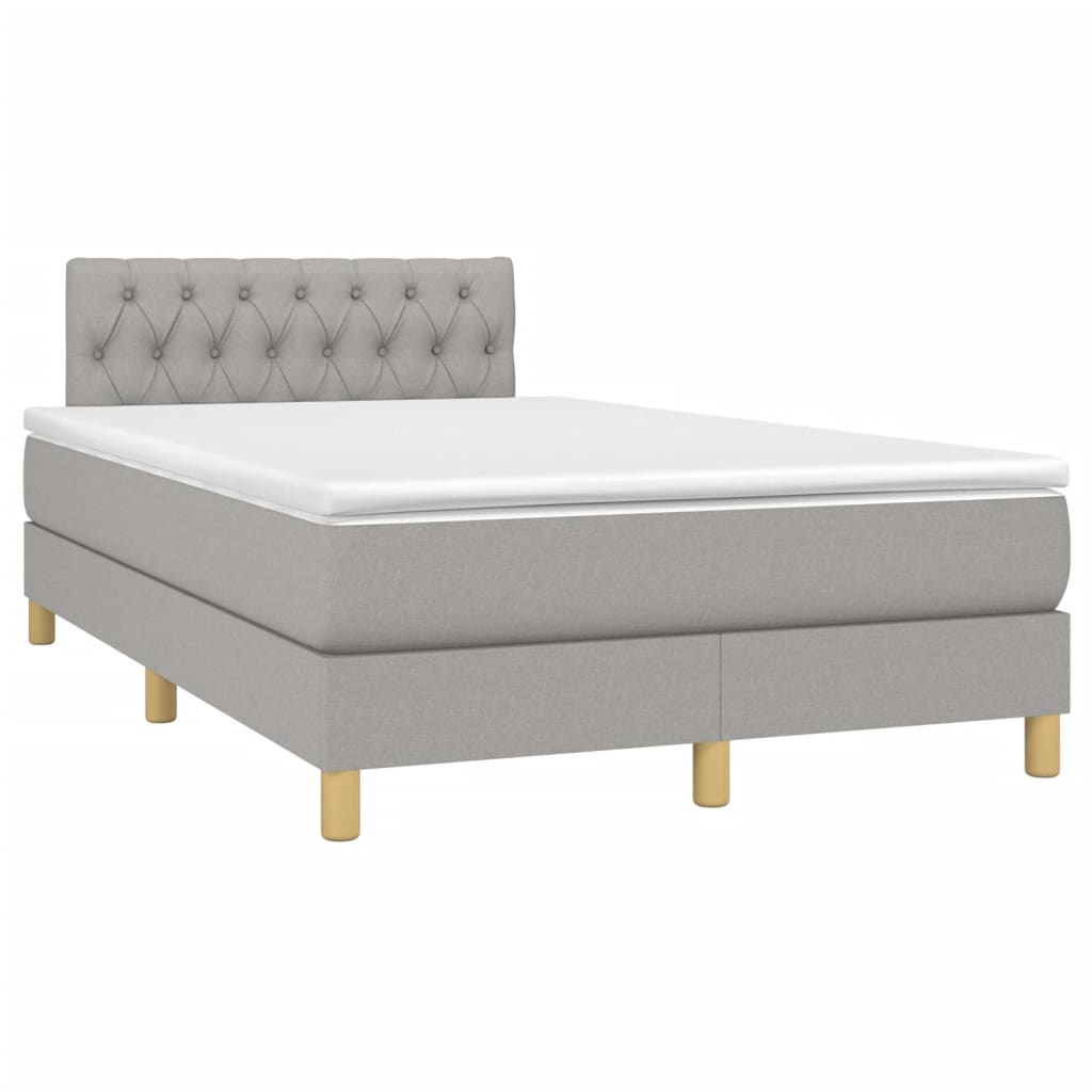 Sommier à lattes de lit et matelas gris clair 120x190 cm tissu - XIOS