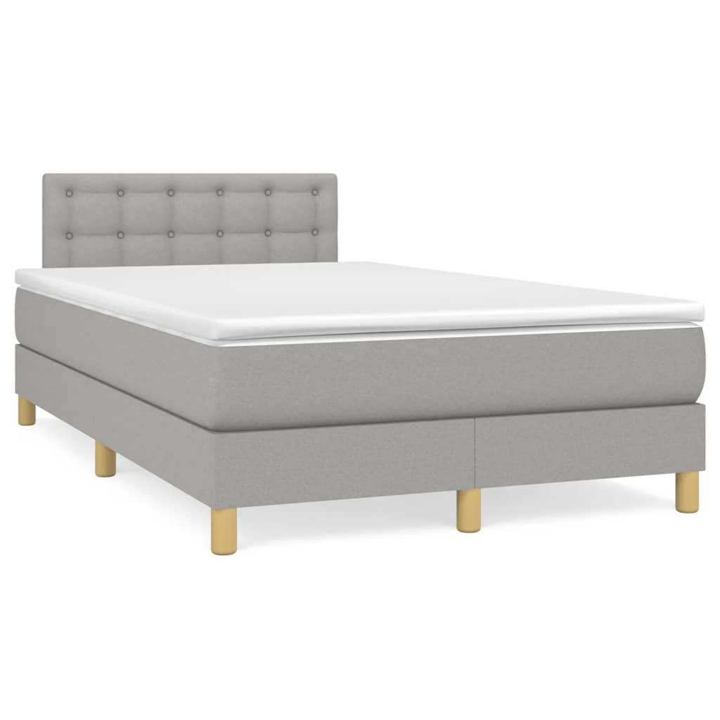 Sommier à lattes de lit et matelas gris clair 120x190 cm tissu - XIOS