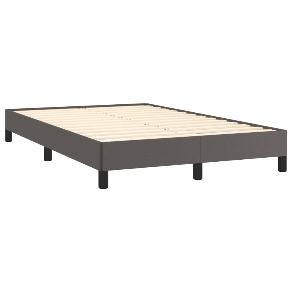 Sommier à lattes de lit avec matelas gris 120x190 cm similicuir - XIOS