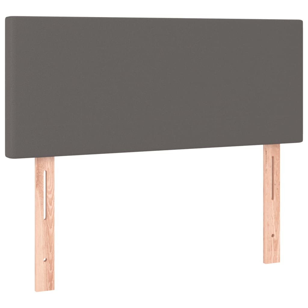Sommier à lattes de lit avec matelas gris 120x190 cm similicuir - XIOS