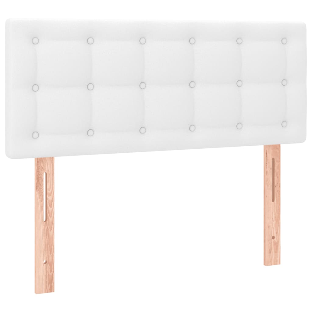 Sommier à lattes de lit avec matelas blanc 120x190cm similicuir - XIOS
