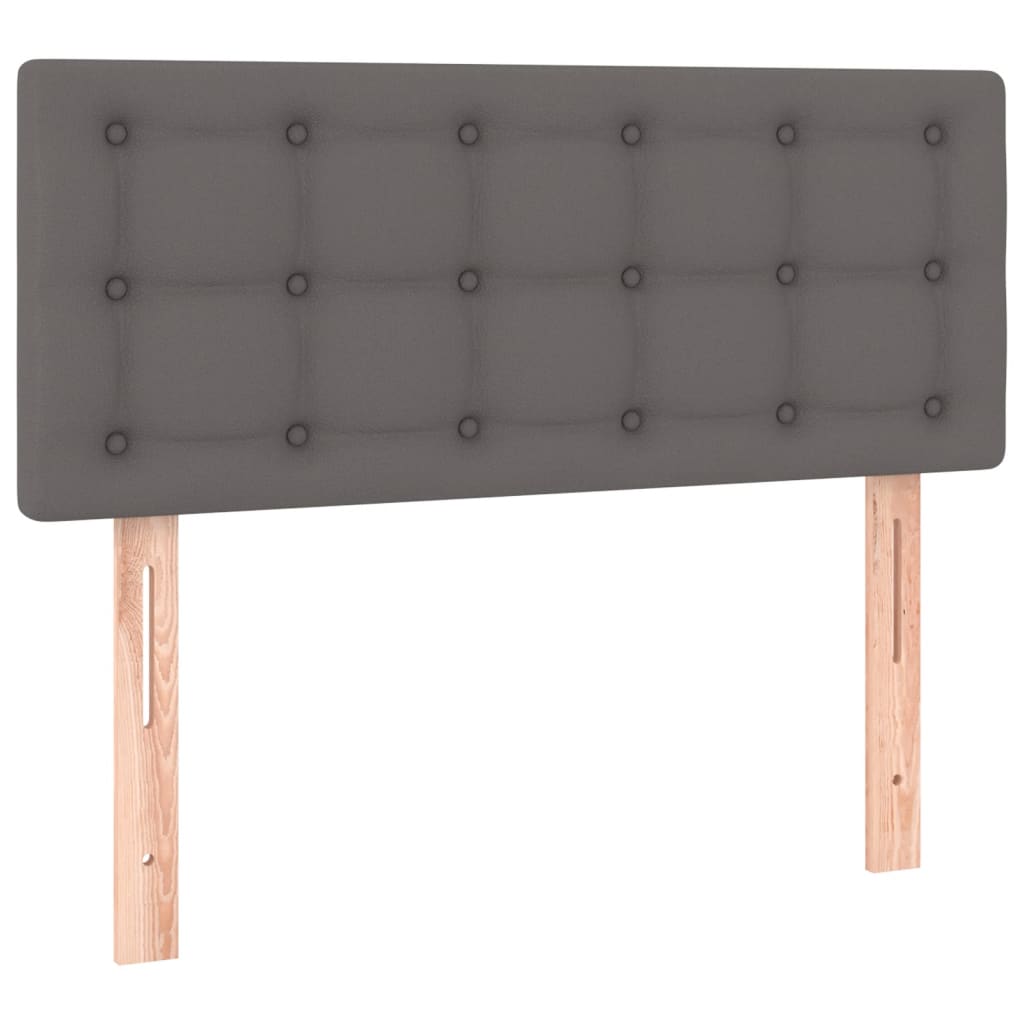 Sommier à lattes de lit avec matelas gris 120x190 cm similicuir - XIOS