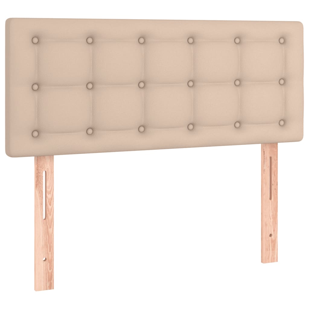 Sommier à lattes de lit matelas cappuccino 120x190cm similicuir - XIOS