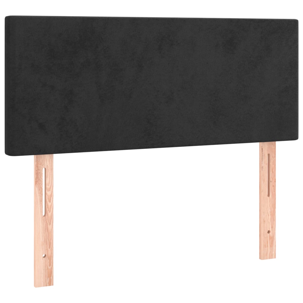 Sommier à lattes de lit avec matelas noir 120x190 cm velours - XIOS