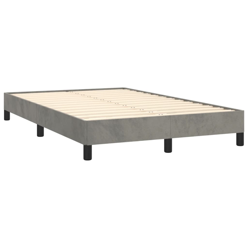 Sommier à lattes de lit et matelas gris clair 120x190cm velours - XIOS