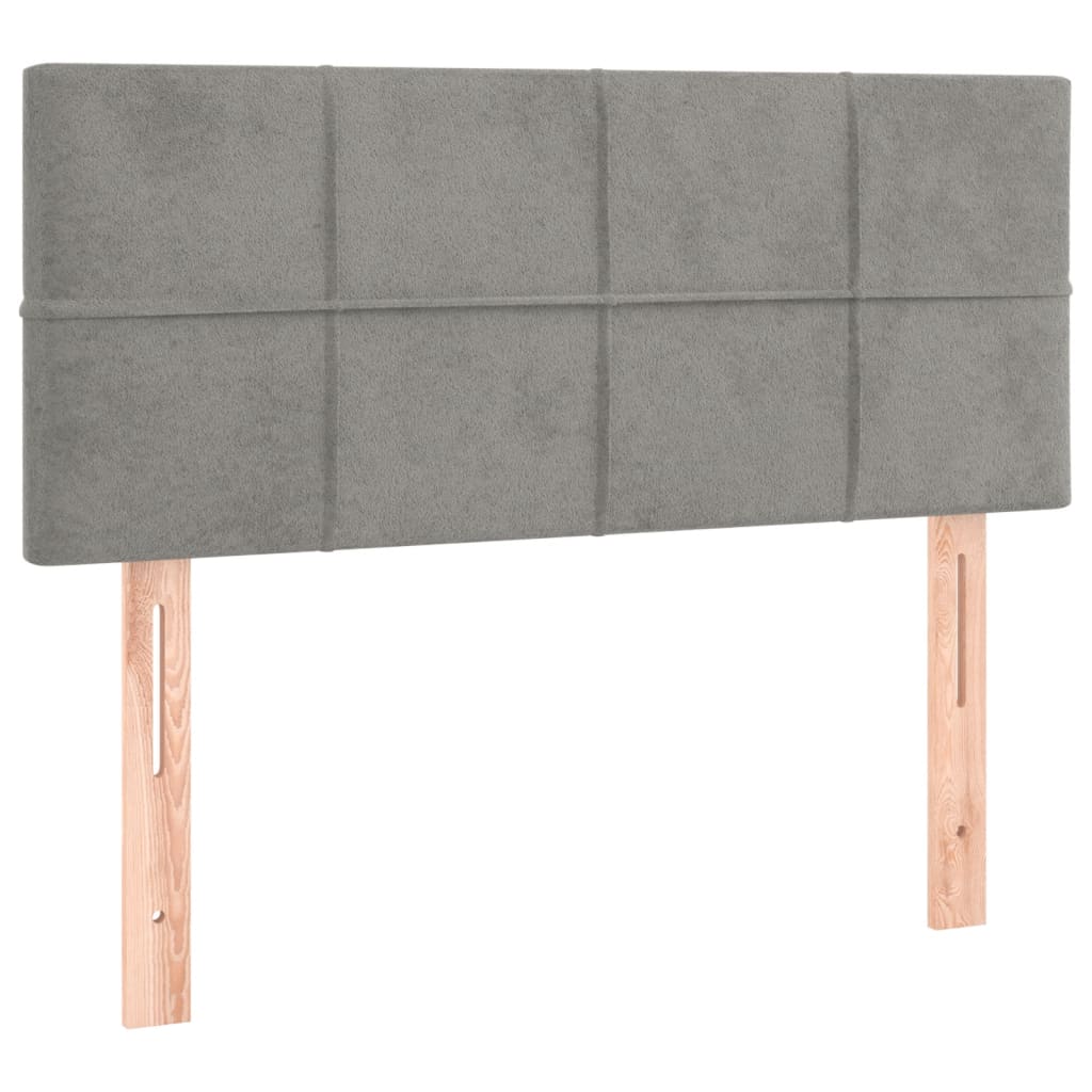 Sommier à lattes de lit et matelas gris clair 120x190cm velours - XIOS