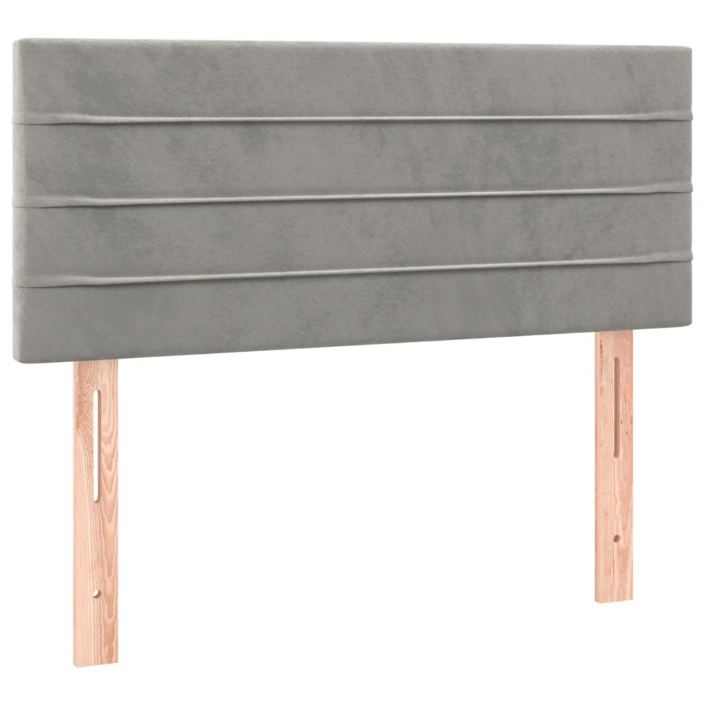 Sommier à lattes de lit et matelas gris clair 120x190cm velours - XIOS