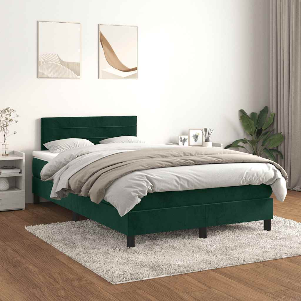 Sommier à lattes de lit avec matelas vert foncé 120x190 cm - XIOS