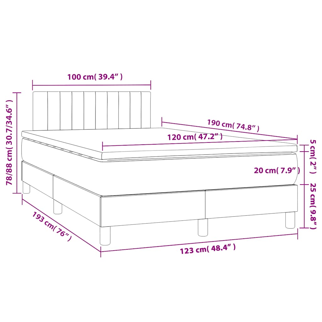 Sommier à lattes de lit avec matelas noir 120x190 cm velours - XIOS
