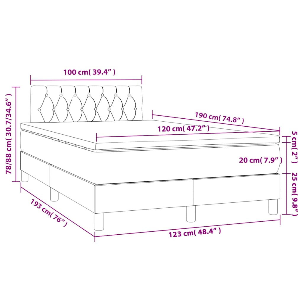 Sommier à lattes de lit avec matelas noir 120x190 cm velours - XIOS