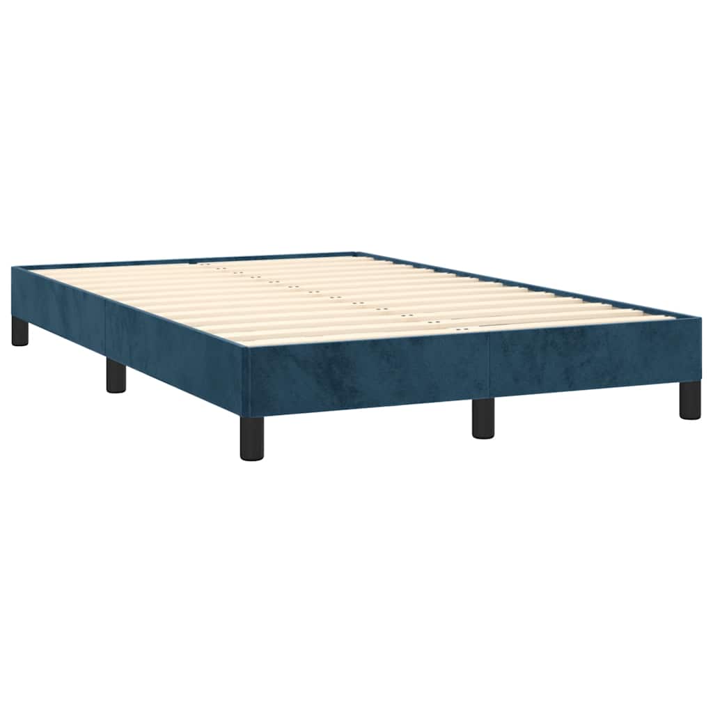 Sommier à lattes de lit et matelas bleu foncé 120x190cm velours - XIOS
