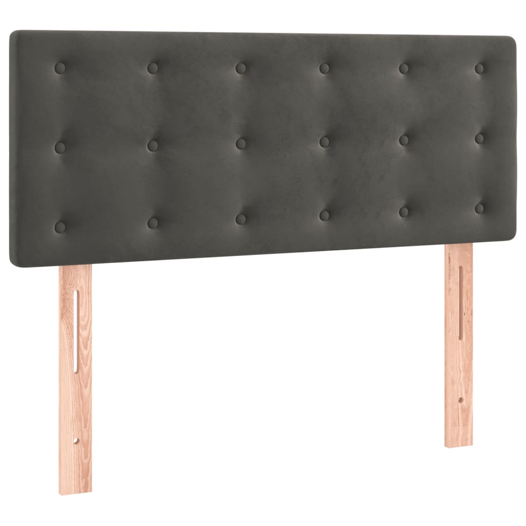 Sommier à lattes de lit et matelas gris foncé 120x190cm velours - XIOS