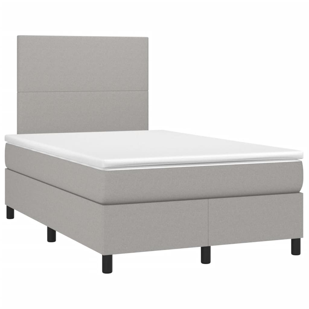 Sommier à lattes de lit et matelas gris clair 120x190 cm tissu - XIOS