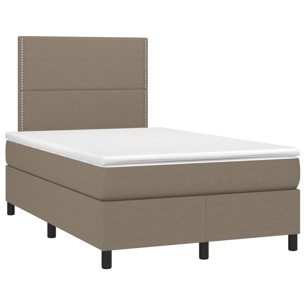Sommier à lattes de lit avec matelas taupe 120x190 cm tissu - XIOS