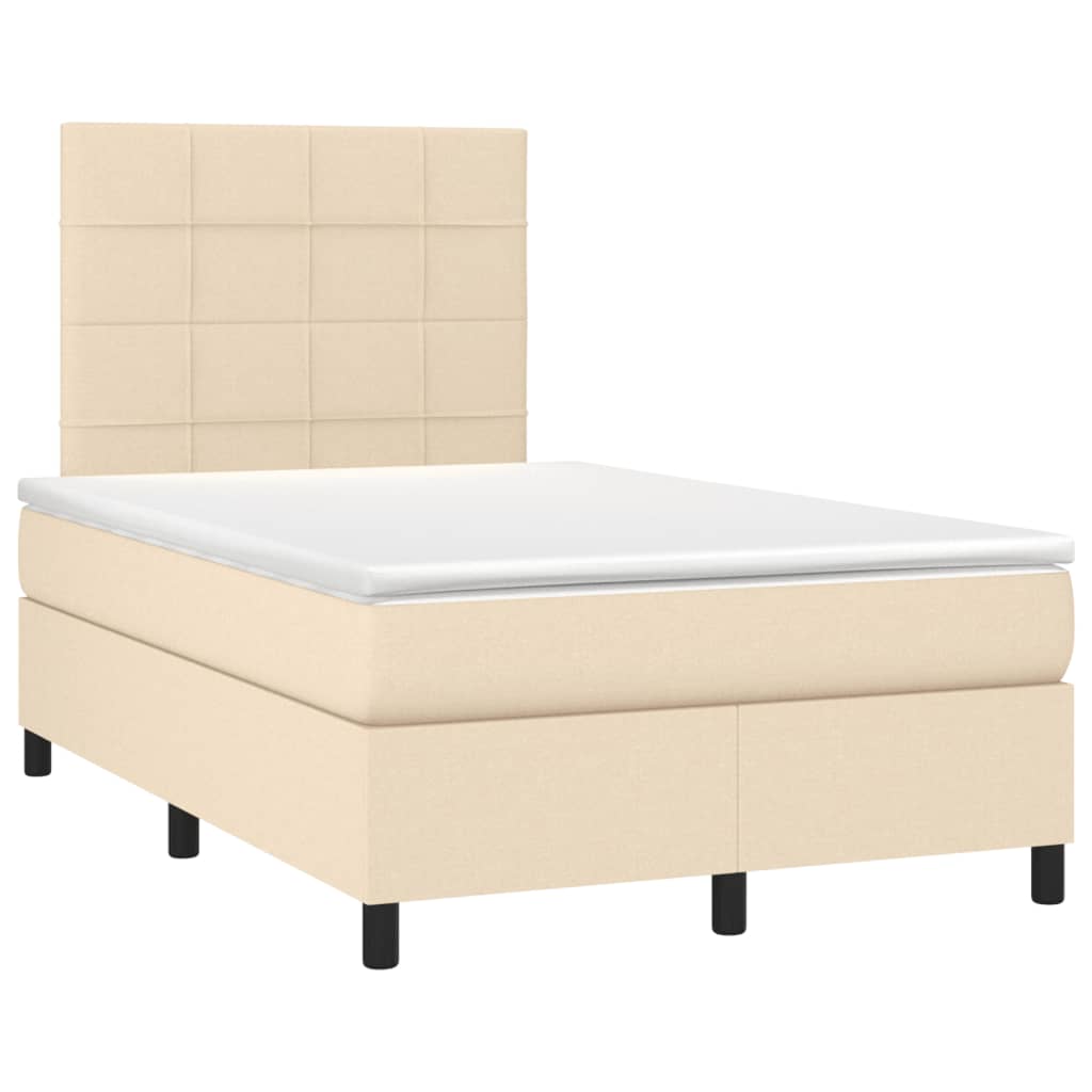 Sommier à lattes de lit avec matelas crème 120x190 cm tissu - XIOS