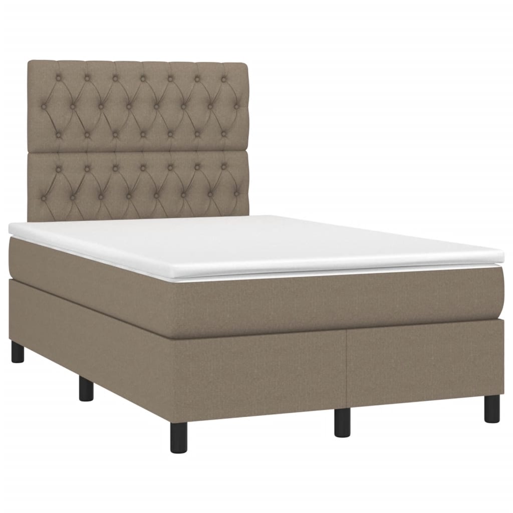 Sommier à lattes de lit avec matelas taupe 120x190 cm tissu - XIOS
