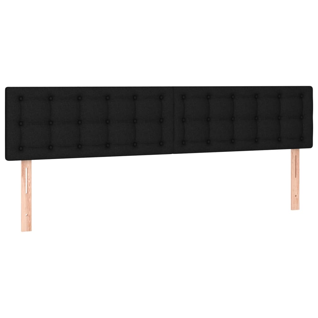 Sommier à lattes de lit avec matelas noir 120x190 cm tissu - XIOS