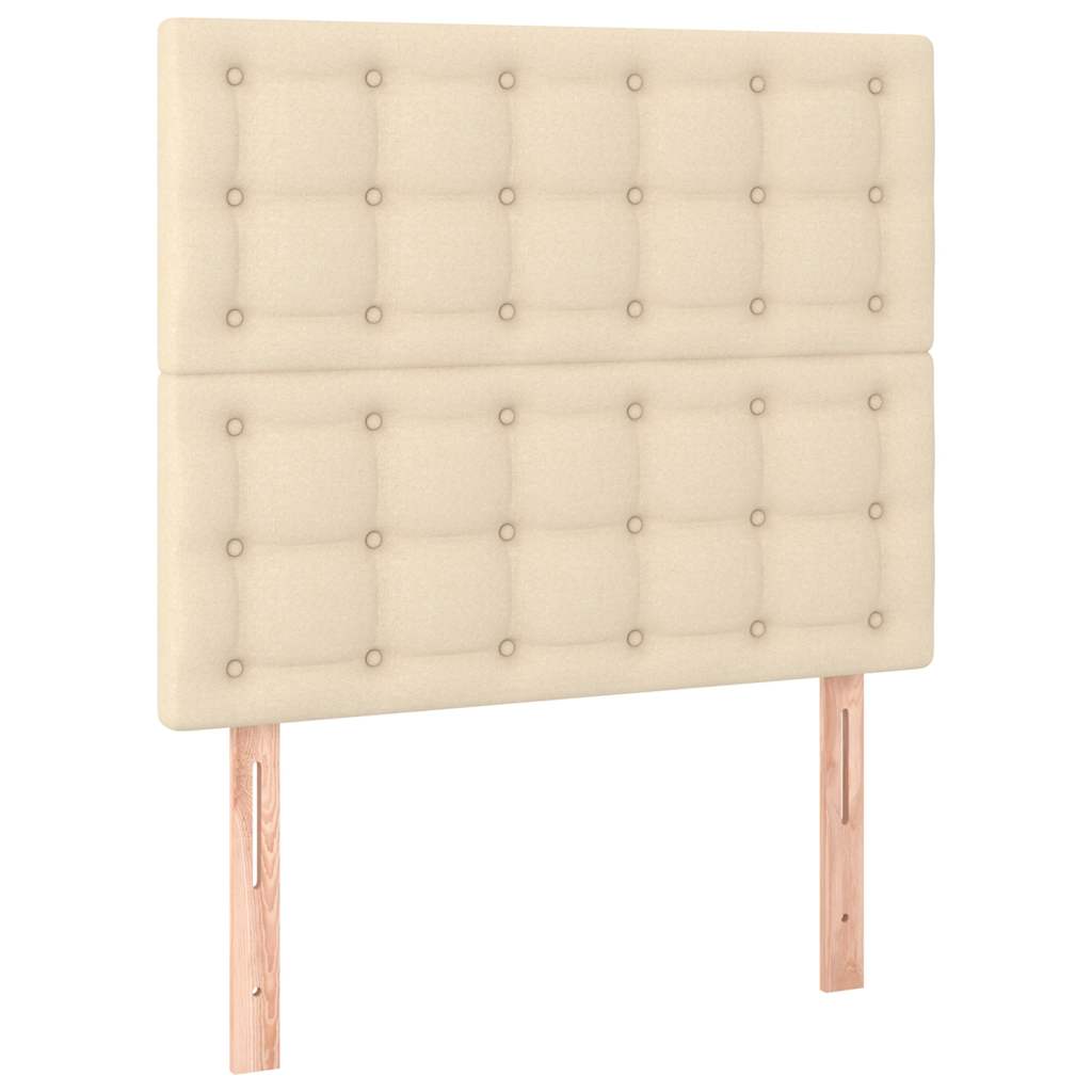 Sommier à lattes de lit avec matelas crème 120x190 cm tissu