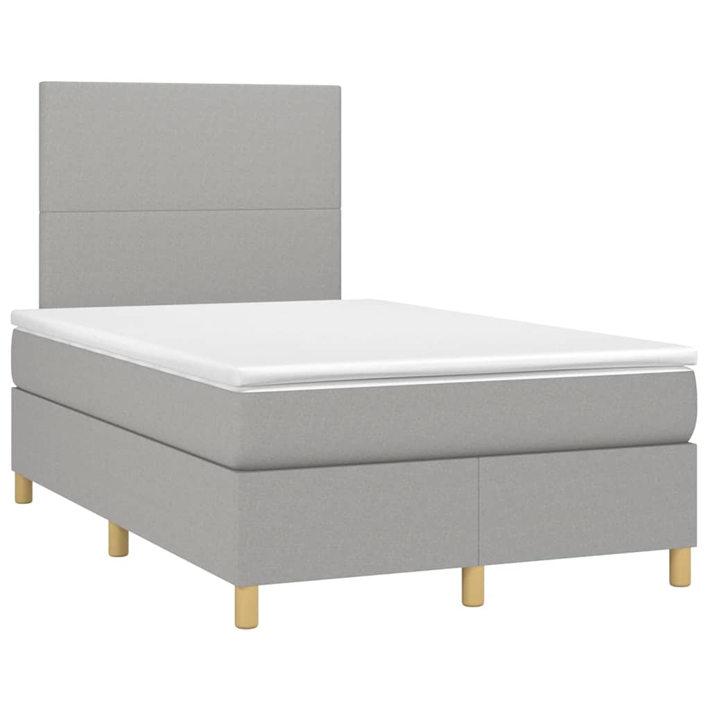 Sommier à lattes de lit et matelas gris clair 120x190 cm tissu - XIOS