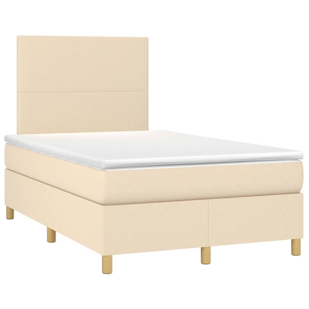 Sommier à lattes de lit avec matelas crème 120x190 cm tissu - XIOS