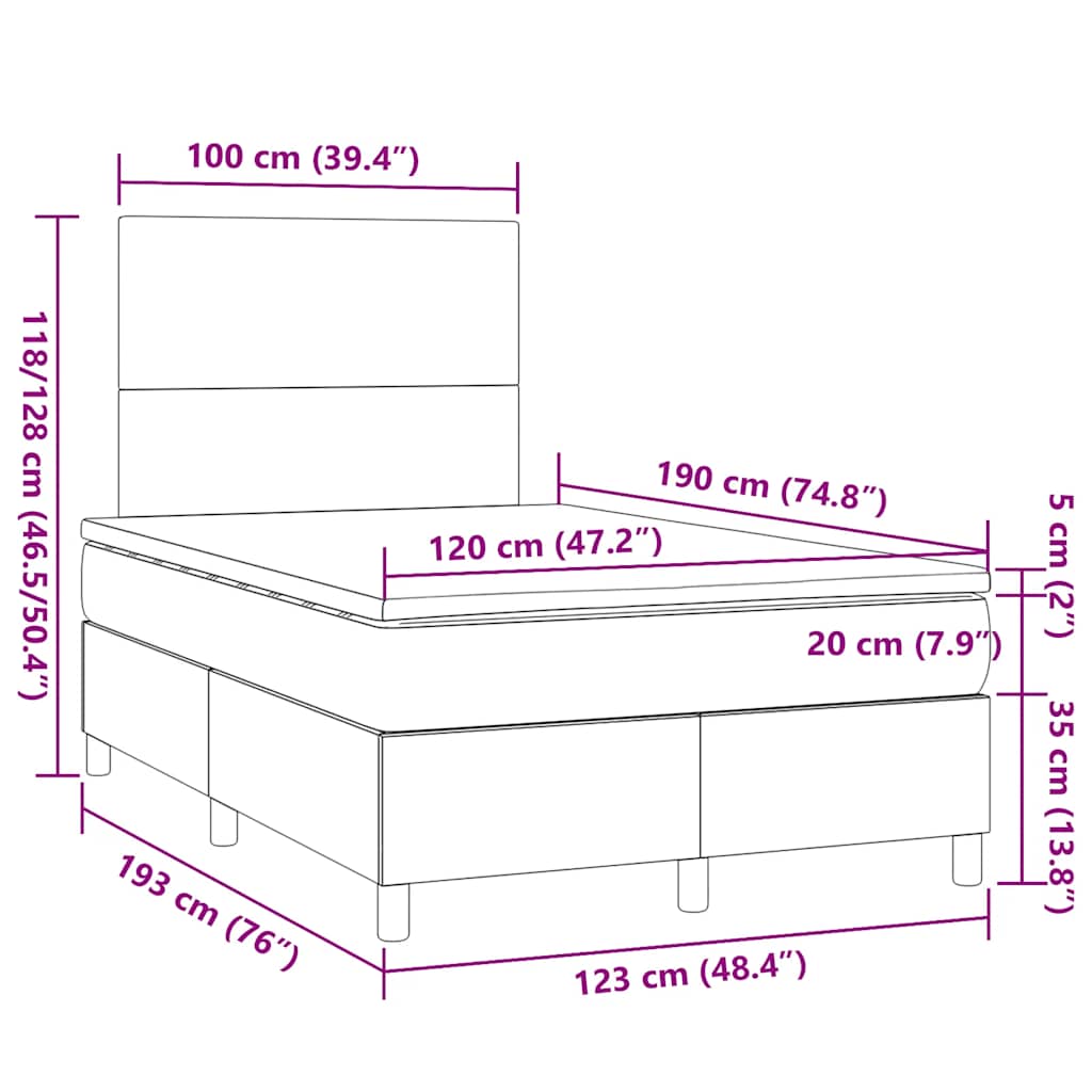 Sommier à lattes de lit avec matelas crème 120x190 cm tissu - XIOS