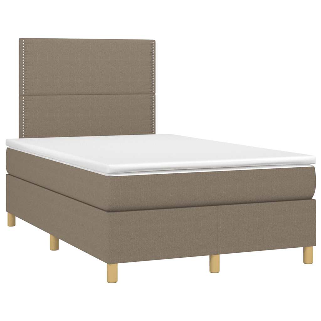 Sommier à lattes de lit avec matelas taupe 120x190 cm tissu - XIOS