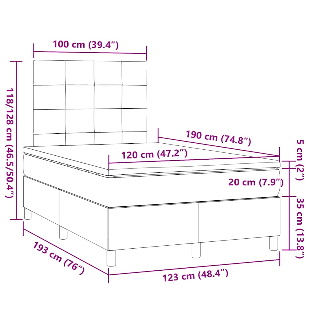 Sommier à lattes de lit avec matelas crème 120x190 cm tissu - XIOS