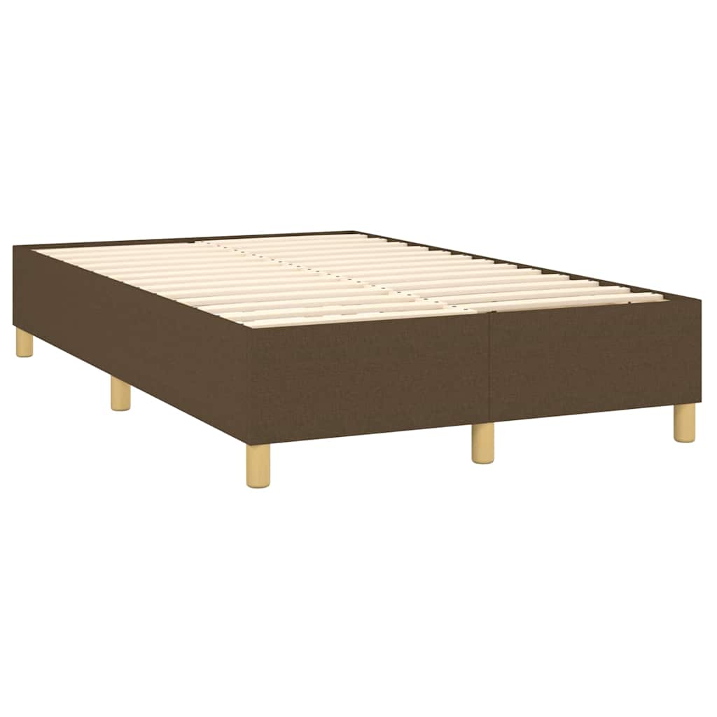 Sommier à lattes de lit et matelas marron foncé 120x190cm tissu - XIOS