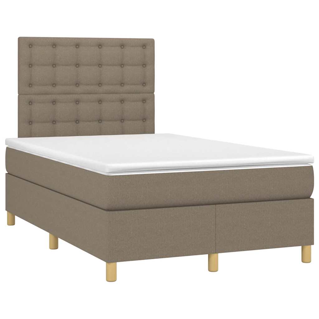 Sommier à lattes de lit avec matelas taupe 120x190 cm tissu - XIOS