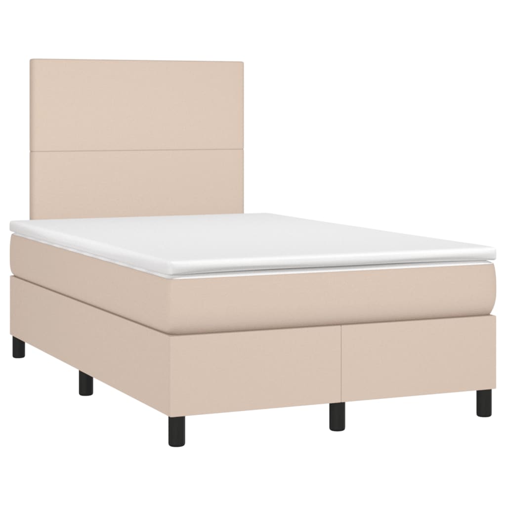 Sommier à lattes de lit matelas cappuccino 120x190cm similicuir - XIOS