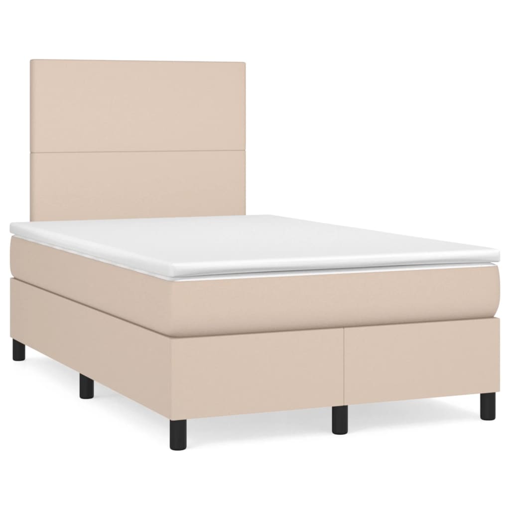 Sommier à lattes de lit matelas cappuccino 120x190cm similicuir - XIOS