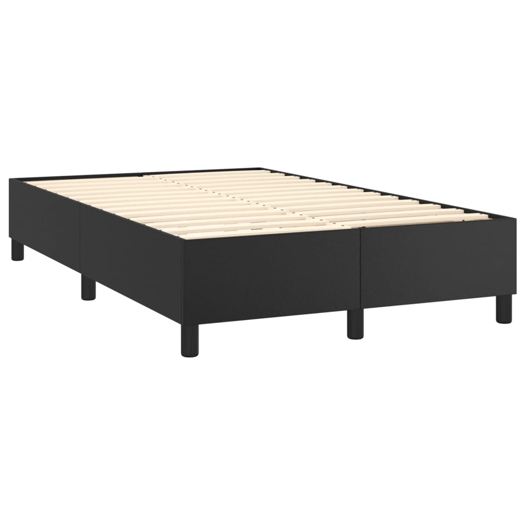 Sommier à lattes de lit avec matelas noir 120x190 cm similicuir - XIOS