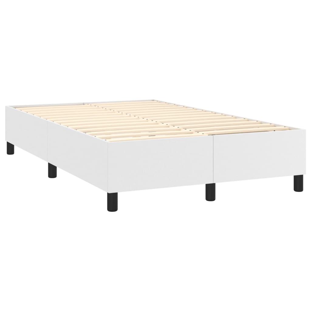 Sommier à lattes de lit avec matelas blanc 120x190cm similicuir - XIOS