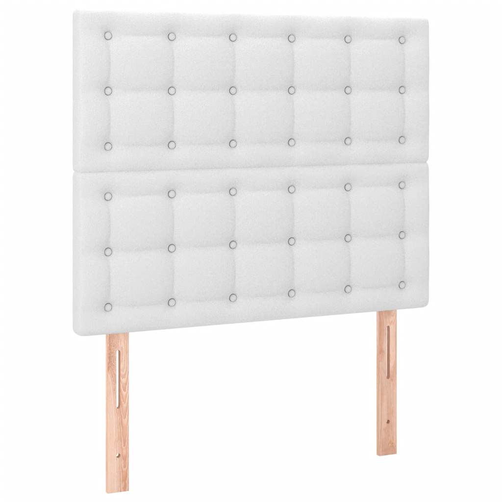 Sommier à lattes de lit avec matelas blanc 120x190cm similicuir