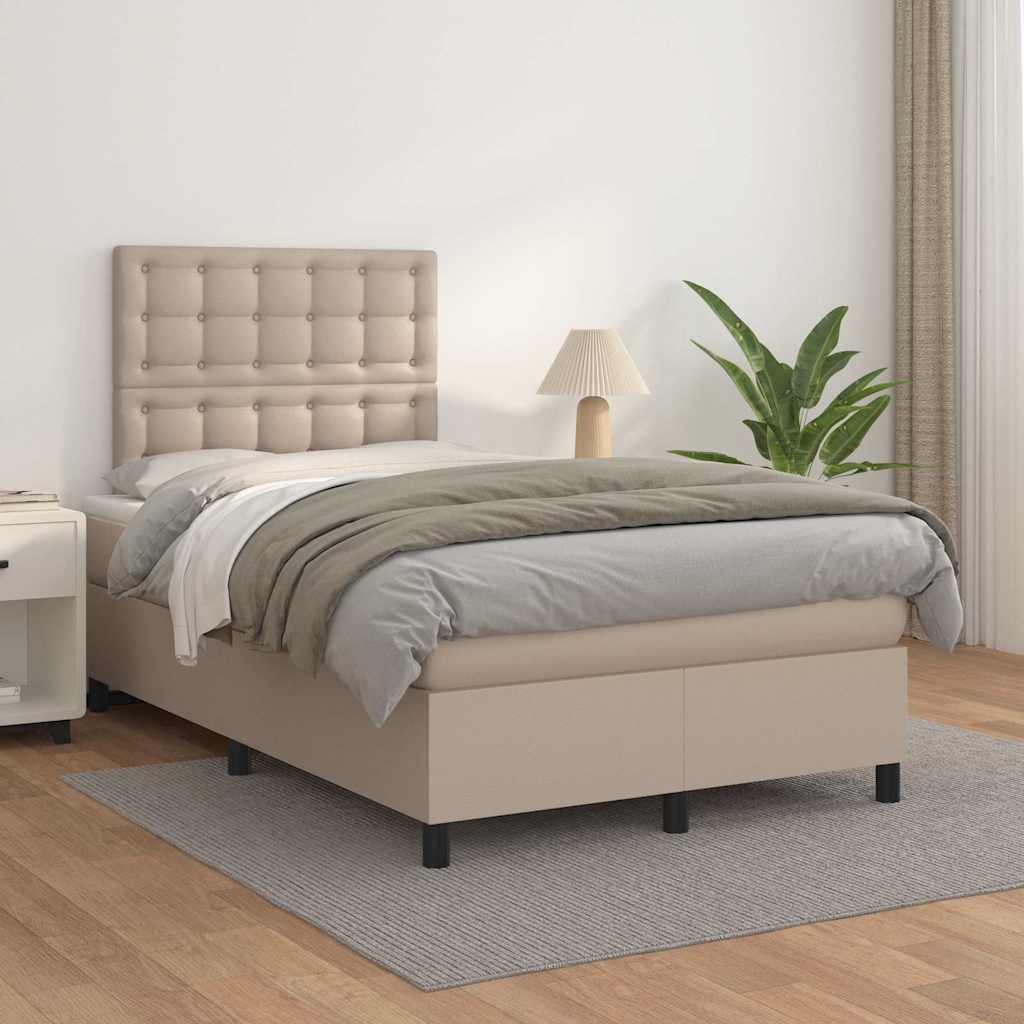Sommier à lattes de lit matelas cappuccino 120x190cm similicuir - XIOS