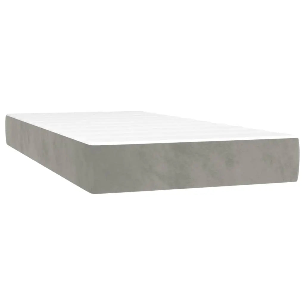 Sommier à lattes de lit et matelas gris clair 120x190cm velours - XIOS