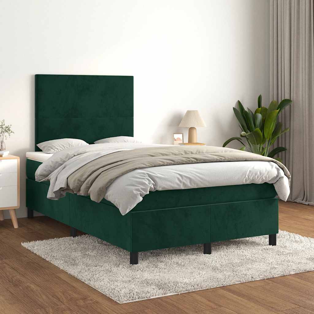 Sommier à lattes de lit avec matelas vert foncé 120x190 cm - XIOS