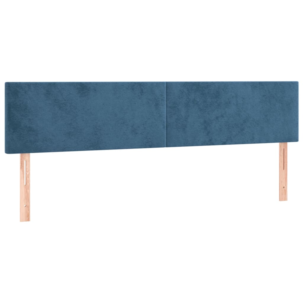 Sommier à lattes de lit et matelas bleu foncé 120x190cm velours - XIOS