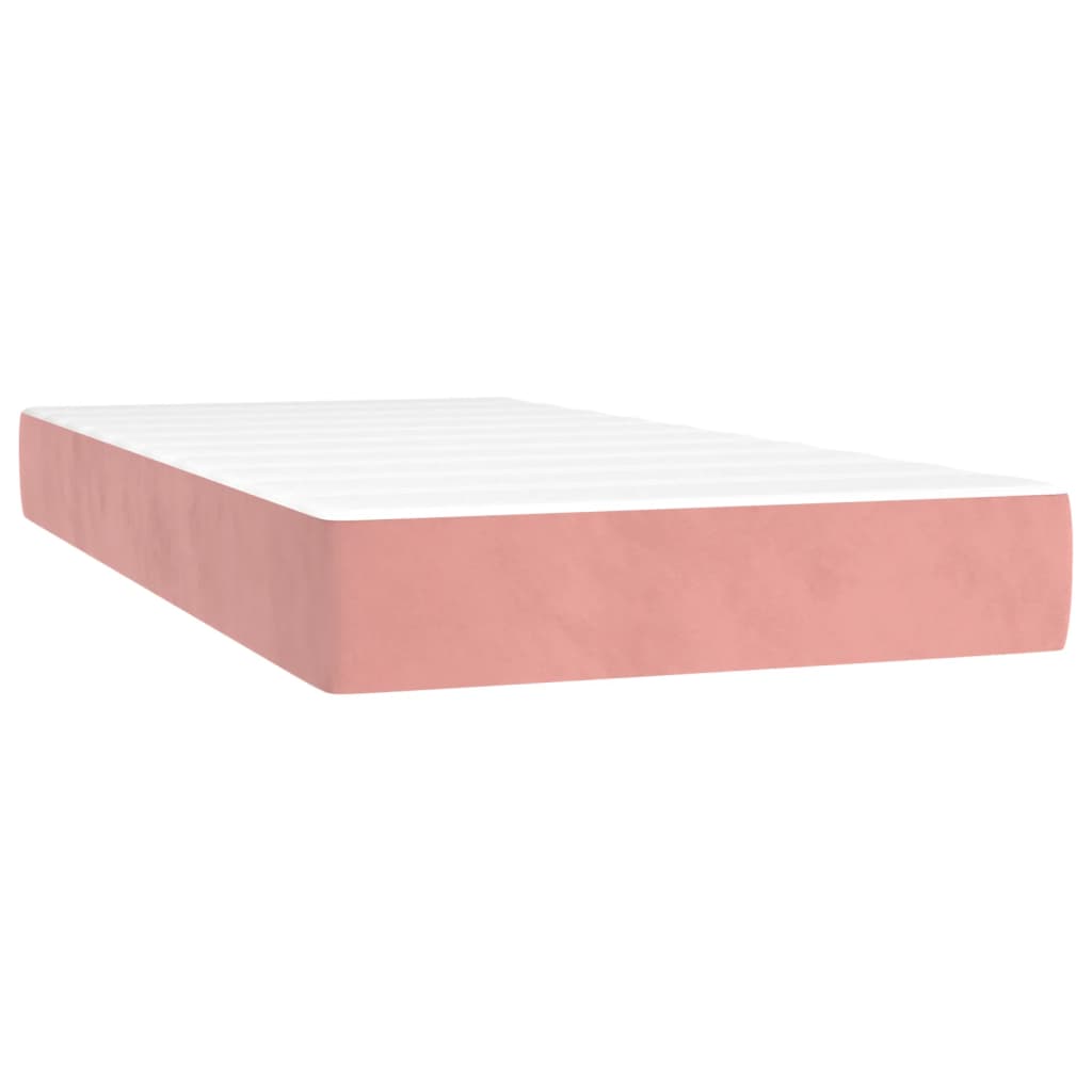 Sommier à lattes de lit avec matelas rose 120x190 cm velours - XIOS