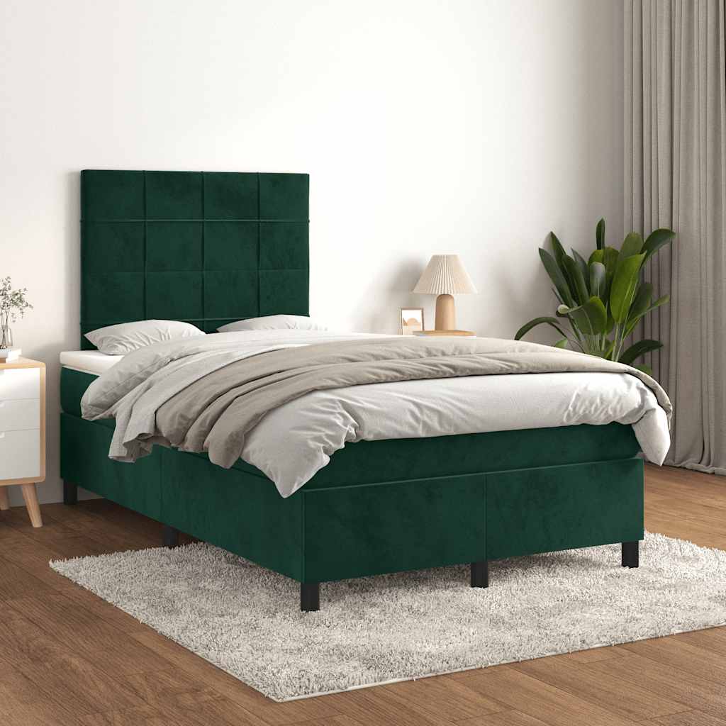 Sommier à lattes de lit avec matelas vert foncé 120x190 cm - XIOS