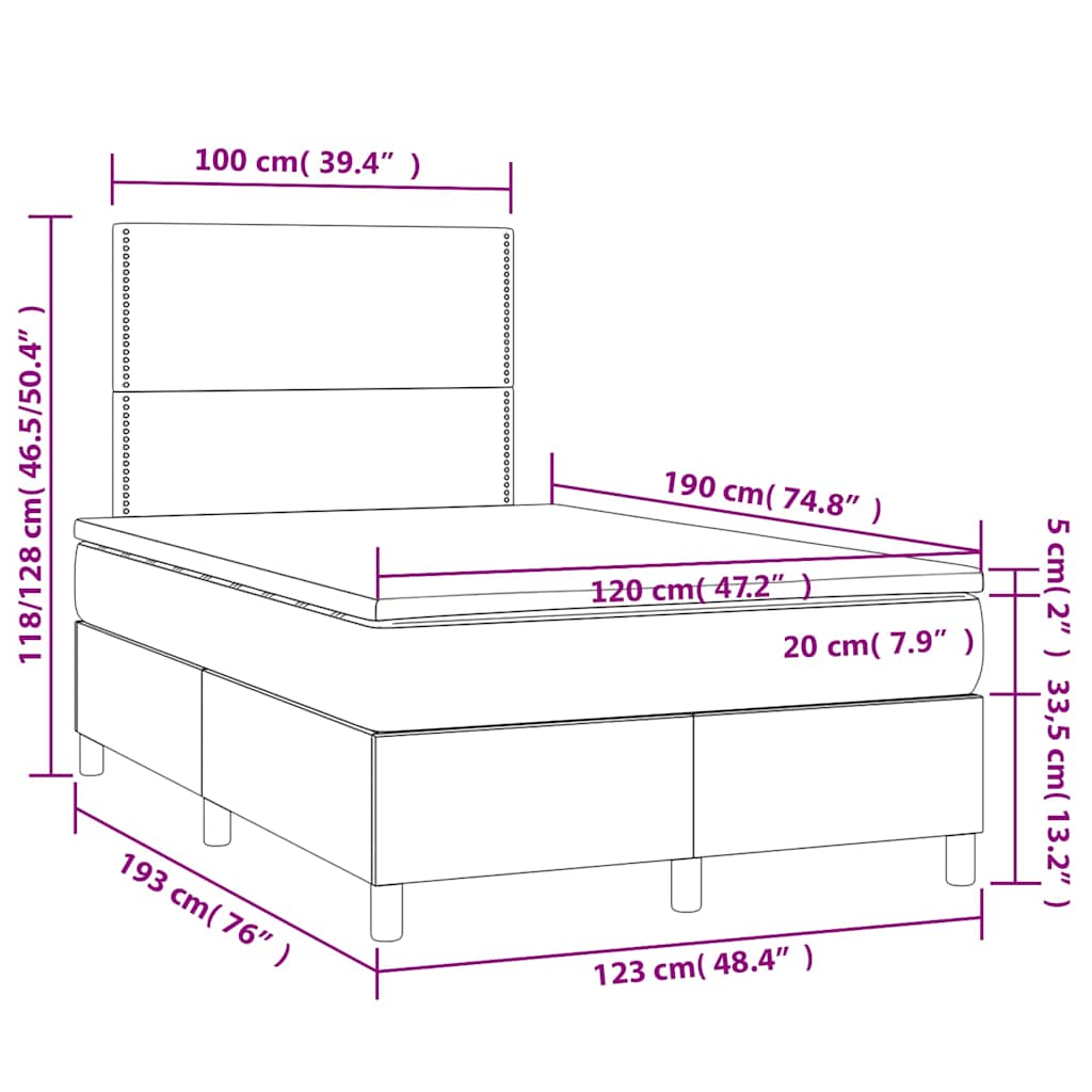 Sommier à lattes de lit avec matelas vert foncé 120x190 cm - XIOS