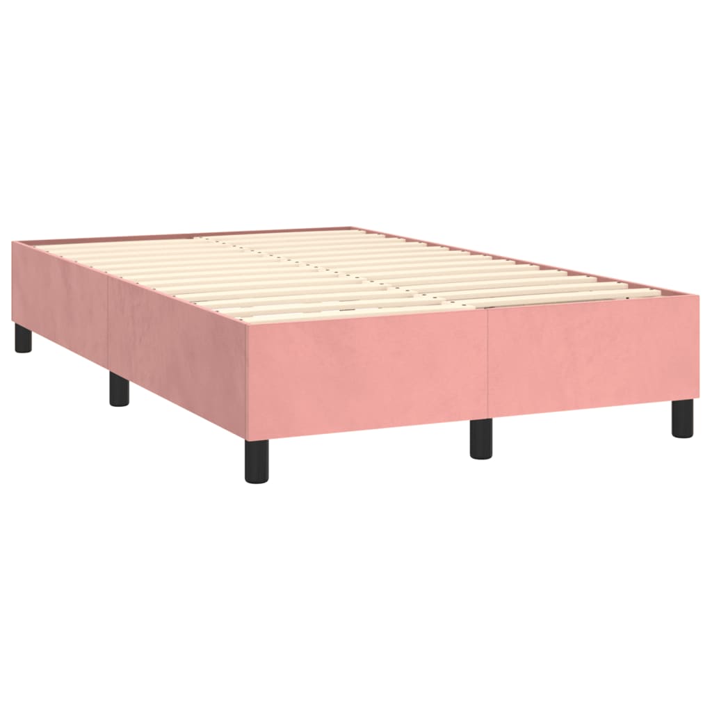 Sommier à lattes de lit avec matelas rose 120x190 cm velours - XIOS