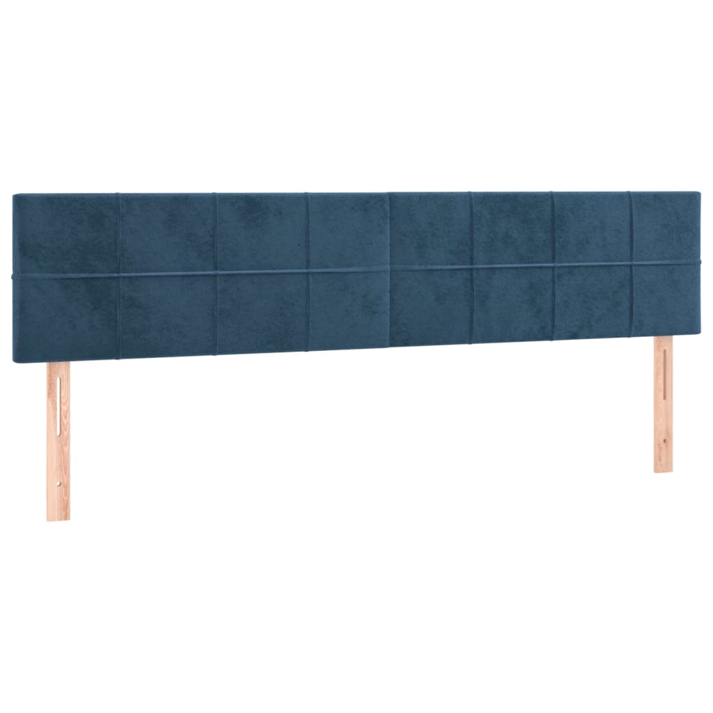 Sommier à lattes de lit et matelas bleu foncé 120x190cm velours - XIOS