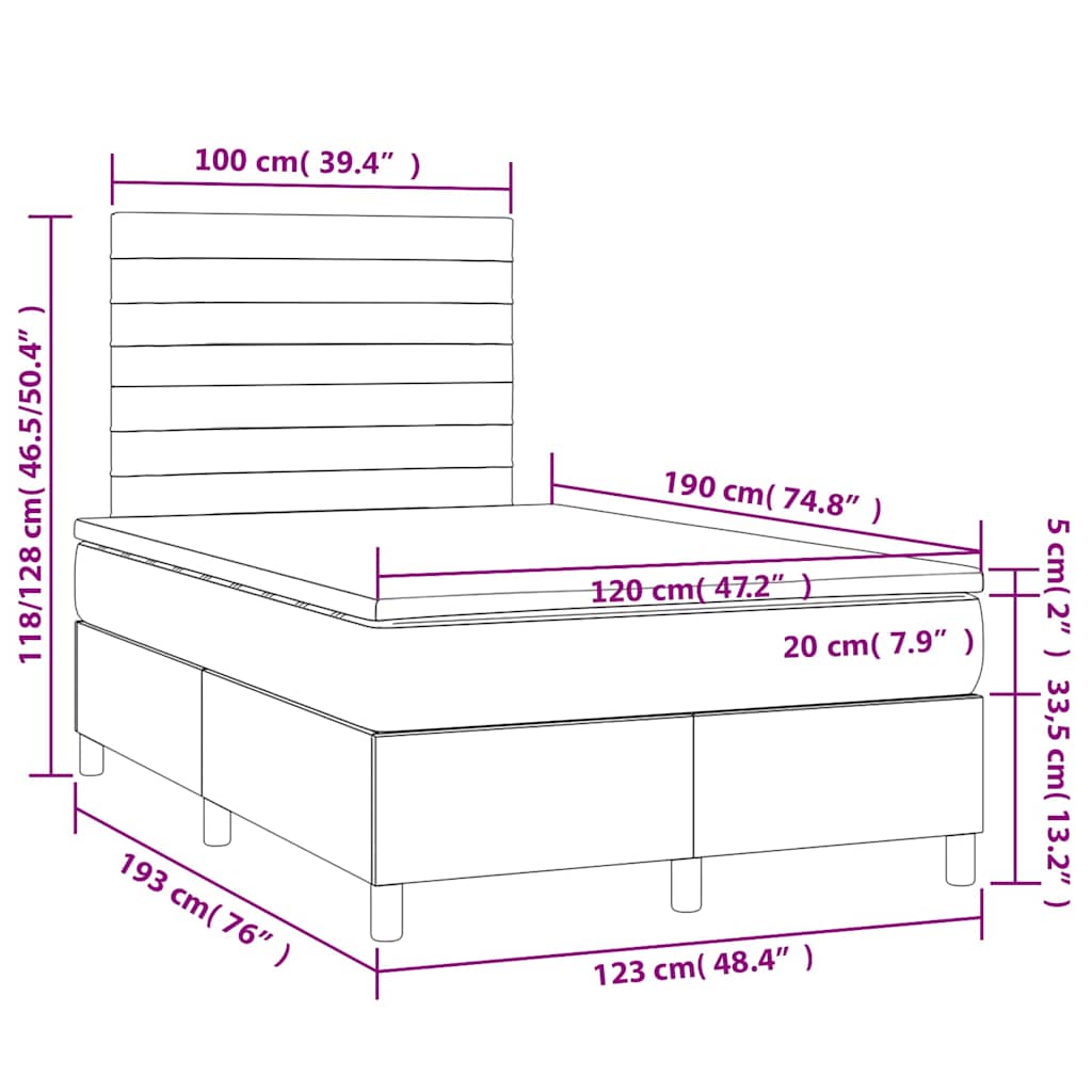 Sommier à lattes de lit avec matelas vert foncé 120x190 cm - XIOS