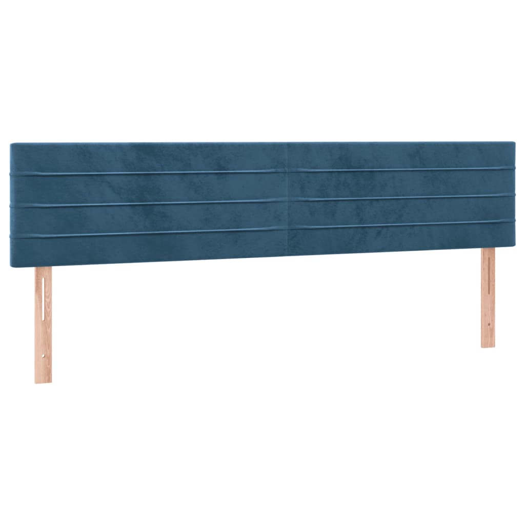 Sommier à lattes de lit et matelas bleu foncé 120x190cm velours - XIOS