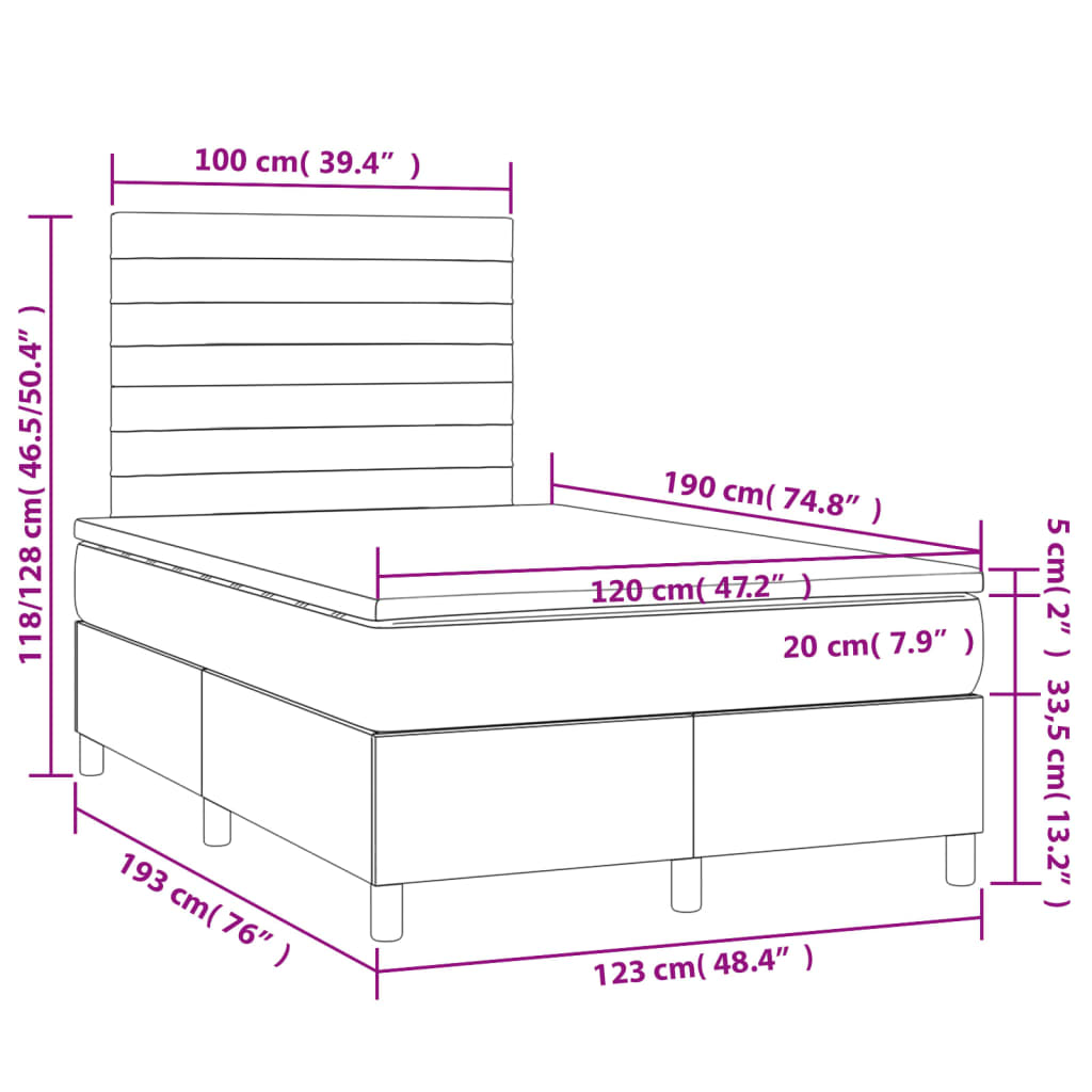 Sommier à lattes de lit avec matelas rose 120x190 cm velours - XIOS