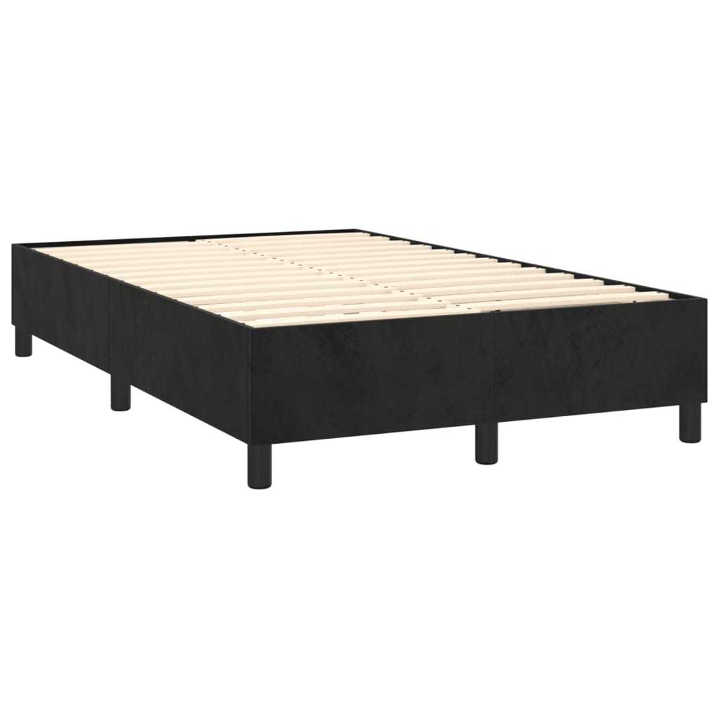 Sommier à lattes de lit avec matelas noir 120x190 cm velours - XIOS